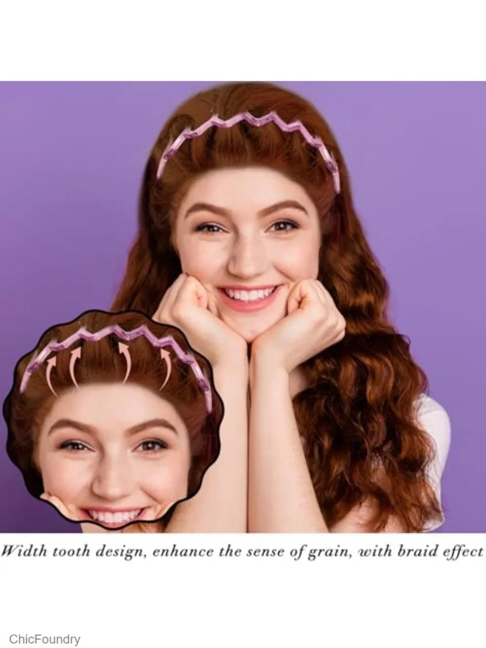 12 Pack Non Slip Plastic Zig Zag Hair Headbands for Women